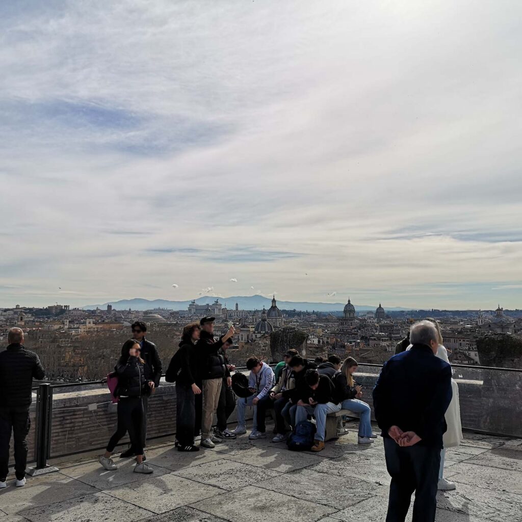 the view from the terrace of castel sant'angelo