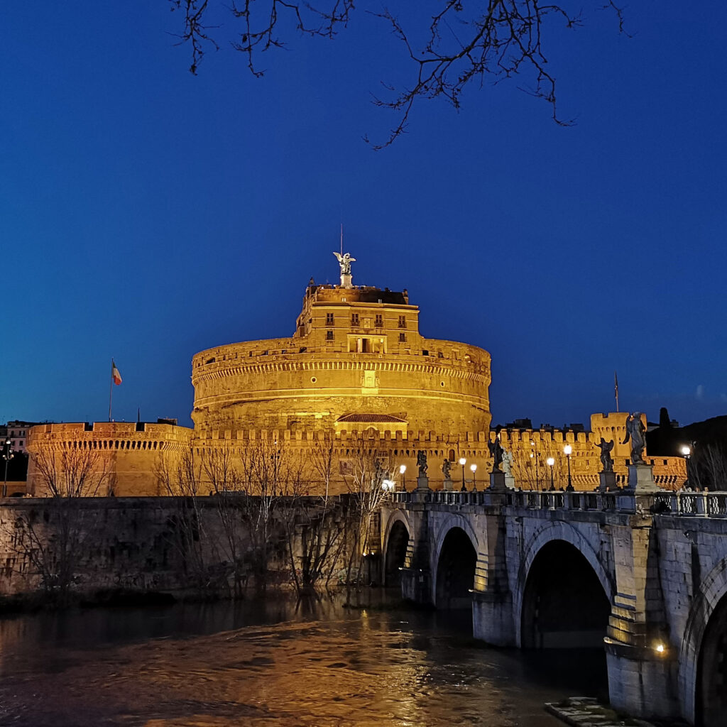 castel sant angelo and ponte sant angelo by night