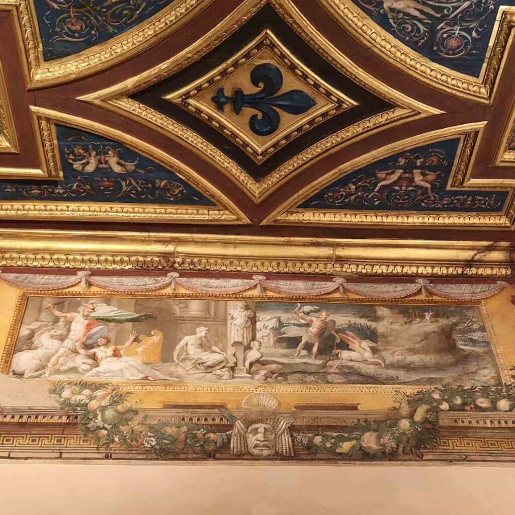 perseo hall frescoes perin del vaga castel sant angelo rome